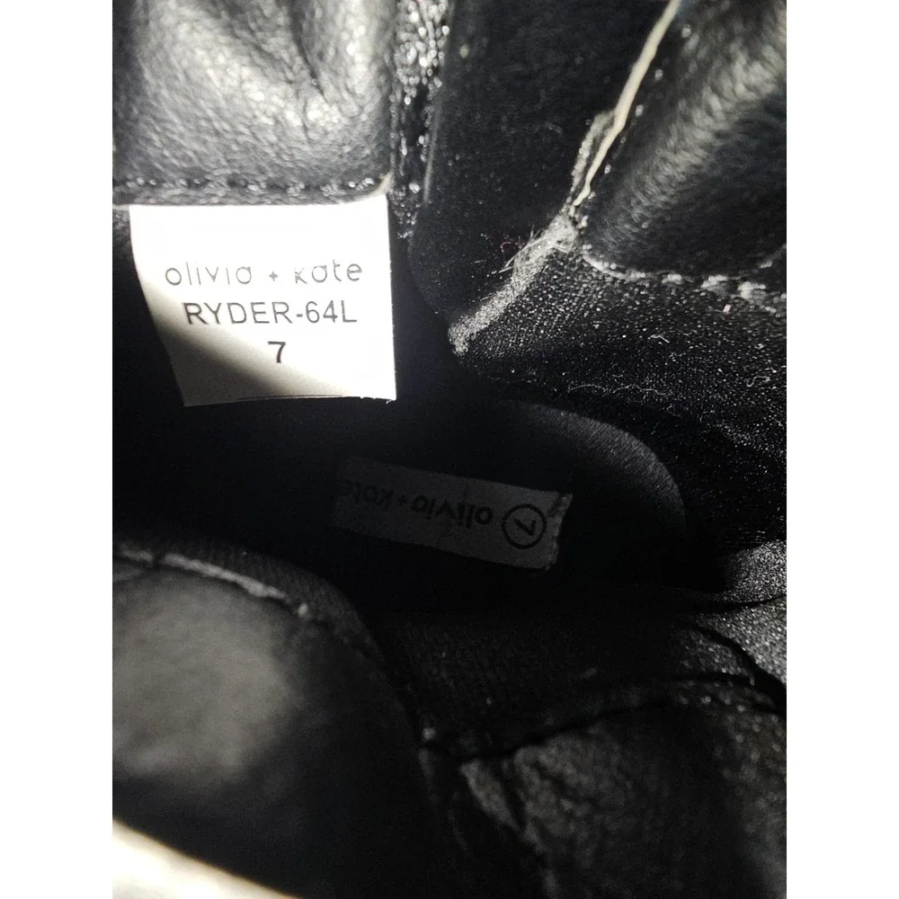 Olivia +‎ Kate Ryder-64L Black Chain Ankle Boots Women's 7 Zipper Stuck